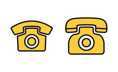 Web ve mobil uygulama için telefon simgesi ayarlandı. telefon işareti ve sembol