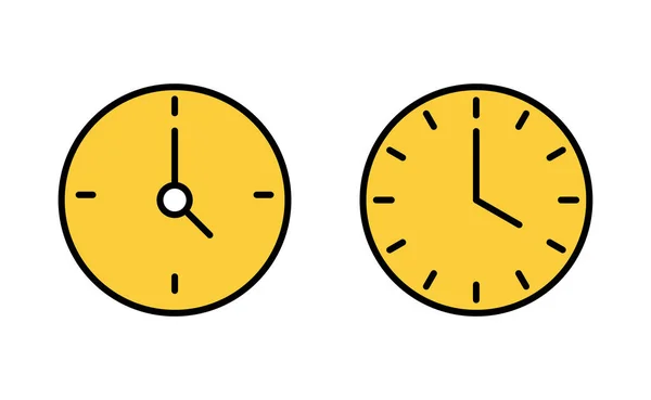 Jeu Icônes Horloge Pour Application Web Mobile Signe Symbole Temporel — Image vectorielle