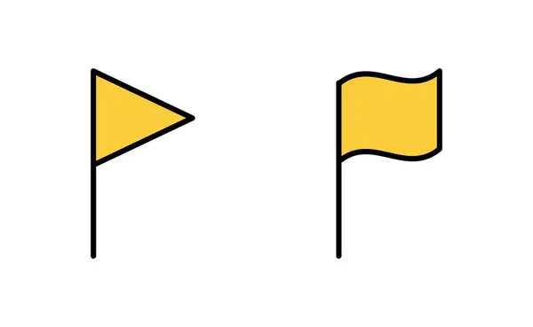 Набор Значков Флага Веб Мобильного Приложения Карта Местоположения Gps Символ — стоковый вектор
