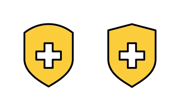 Піктограма Медичного Страхування Встановлена Веб Мобільного Додатку Підпис Символ Страхового — стоковий вектор