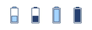 Batarya ikon vektörü. Şarj işareti. pil şarj seviyesi