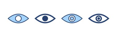 Göz simgesi vektörü. Göz işareti ve sembol. Bak ve Görüş simgesi. 