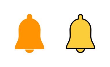 Bell Simgesi web ve mobil uygulama için ayarlandı. Web sitesi tasarımı için uyarı işareti ve sembol