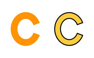 Web ve mobil uygulama için telif hakkı simgesi ayarlandı. telif hakkı işareti ve sembol