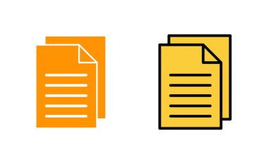 Web ve mobil uygulama için belge simgesi ayarlandı. Kağıt ve sembol. Dosya Simgesi