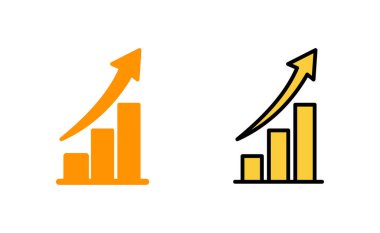 Web ve mobil uygulama için büyüyen grafik simgesi ayarlanıyor. Çizelge ve sembol. diyagram simgesi