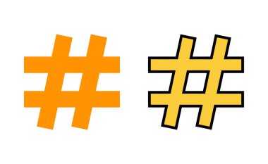 Web ve mobil uygulama için etiket simgesi ayarlandı. hashtag işareti ve sembol