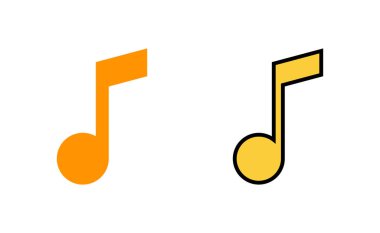 Web ve mobil uygulama için müzik simgesi ayarlandı. nota işareti ve sembol