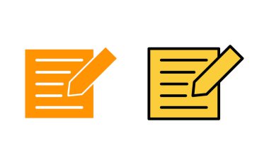 Web ve mobil uygulama için not simgesi ayarlandı. not defteri işareti ve sembol