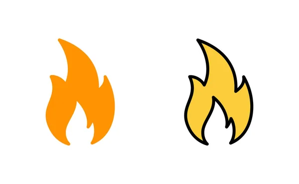 Conjunto Iconos Fuego Para Web Aplicación Móvil Signo Símbolo Fuego — Archivo Imágenes Vectoriales