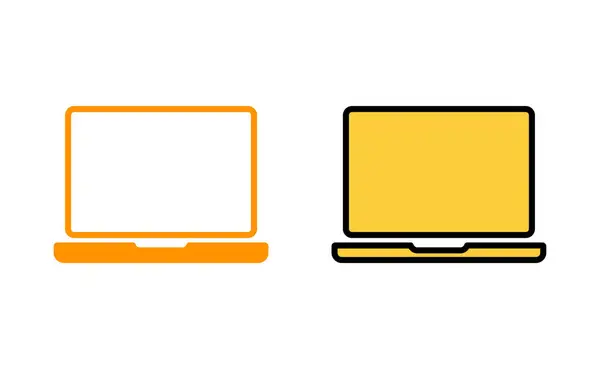 Ícone Laptop Definido Para Web Aplicativo Móvel Sinal Computador Símbolo — Vetor de Stock