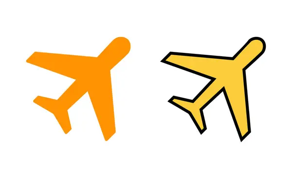 Ícone Avião Definido Para Web Aplicativo Móvel Sinal Símbolo Avião — Vetor de Stock