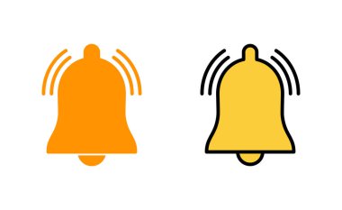 Bell Simgesi web ve mobil uygulama için ayarlandı. Web sitesi tasarımı için uyarı işareti ve sembol