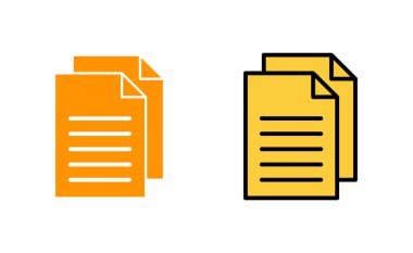 Web ve mobil uygulama için belge simgesi ayarlandı. Kağıt ve sembol. Dosya Simgesi