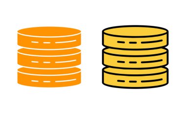 Web ve mobil uygulama için veritabanı simgesi ayarlandı. veritabanı işareti ve sembolü