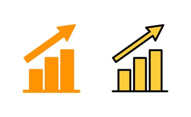 Web ve mobil uygulama için büyüyen grafik simgesi ayarlanıyor. Çizelge ve sembol. diyagram simgesi