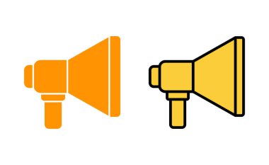 Web ve mobil uygulama için megafon simgesi ayarlandı. Hoparlör işareti ve sembol