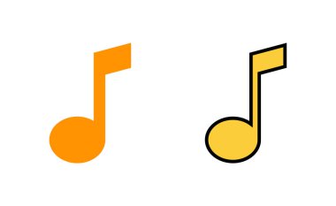 Web ve mobil uygulama için müzik simgesi ayarlandı. nota işareti ve sembol