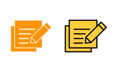 Web ve mobil uygulama için not simgesi ayarlandı. not defteri işareti ve sembol