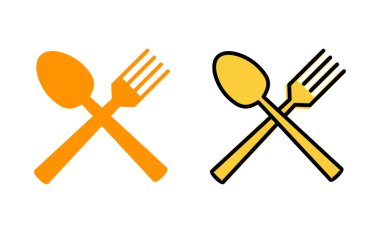 Kaşık ve çatal simgesi web ve mobil uygulama için ayarlandı. kaşık, çatal ve bıçak ikonu vektörü. Restoran işareti ve sembolü