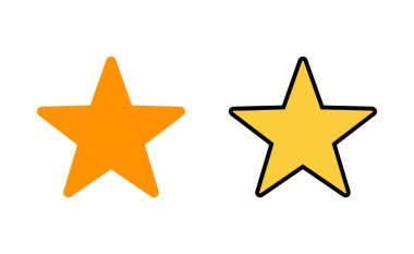 Yıldız Simgesi web ve mobil uygulama için ayarlandı. Reyting işareti ve sembol. favori yıldız simgesi
