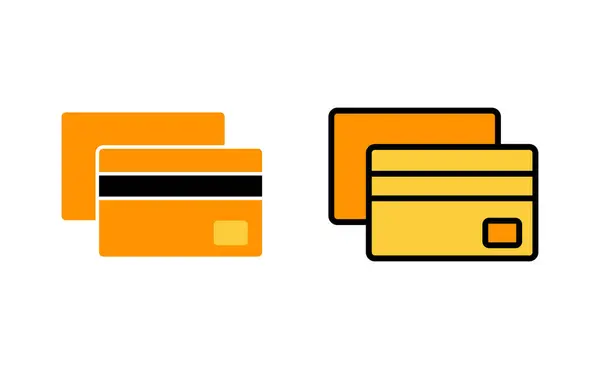 모바일 아이콘 신용카드 표시와 상징물 — 스톡 벡터