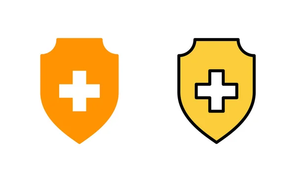 Icona Assicurazione Sanitaria Impostata App Web Mobile Segno Simbolo Del — Vettoriale Stock