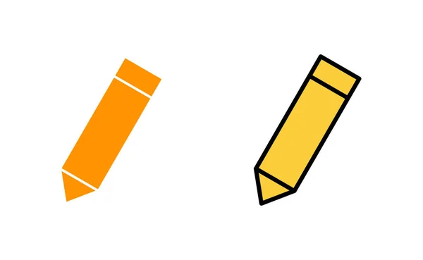 Pencil Icon Set Web Mobile App Pen Sign Symbol Edit — Stock Vector