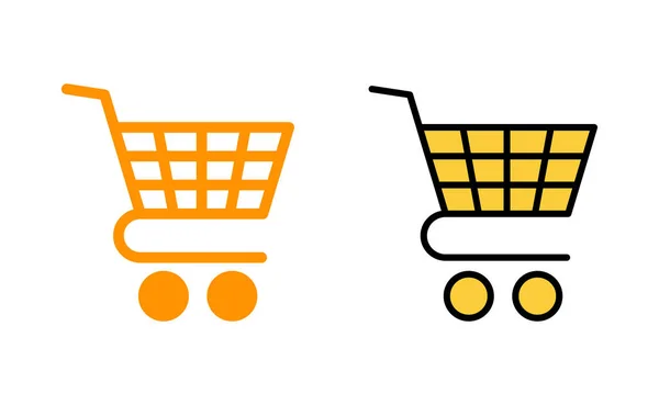 为Web和移动应用程序设置购物图标集 购物车的标志和符号 Trolley图标 — 图库矢量图片