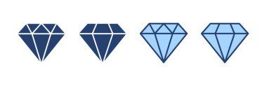 Elmas ikon vektörü. Elmas taşları işareti ve sembolü