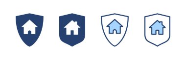 Ev sigortası ikonu vektörü. ev koruma işareti ve sembol