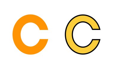 Web ve mobil uygulama için telif hakkı simgesi ayarlandı. telif hakkı işareti ve sembol