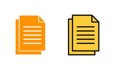 Web ve mobil uygulama için belge simgesi ayarlandı. Kağıt ve sembol. Dosya Simgesi