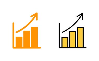 Web ve mobil uygulama için büyüyen grafik simgesi ayarlanıyor. Çizelge ve sembol. diyagram simgesi