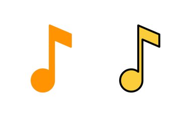 Web ve mobil uygulama için müzik simgesi ayarlandı. nota işareti ve sembol