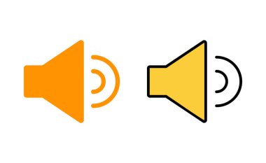 Web ve mobil uygulama için hoparlör simgesi ayarlandı. Ses düzeyi ve sembol. Hoparlör ikonu. ses sembolü