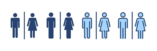 Toilettensymbolvektor Mädchen Und Jungen Toiletten Zeichen Und Symbol Badezimmerschild Toilette — Stockvektor