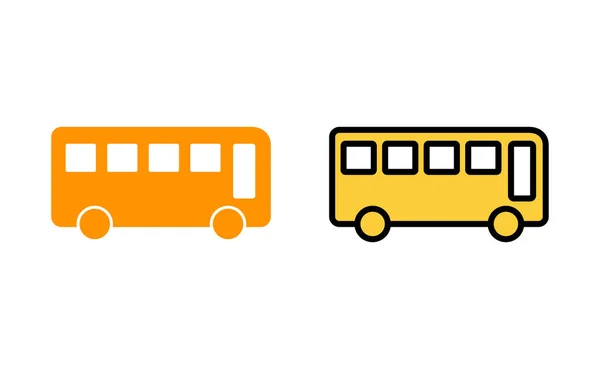 Набір Значків Шини Веб Мобільного Додатку Знак Автобуса Символ Транспортний — стоковий вектор