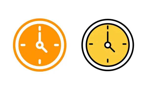 网络应用和移动应用的时钟图标集 时间的标志和符号 观看图标 — 图库矢量图片
