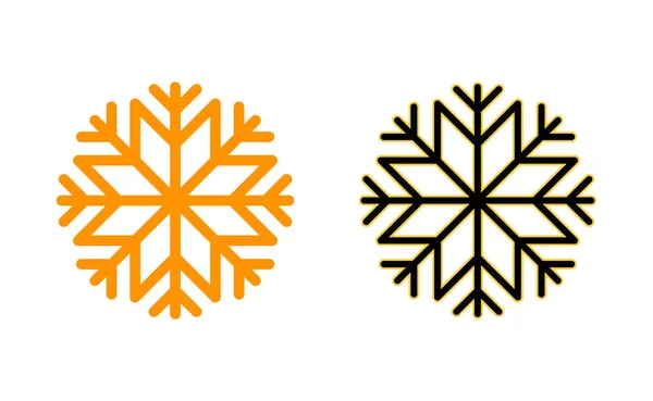 Snow Icon Set Web Mobile App Snowflake Sign Symbol — Stock Vector