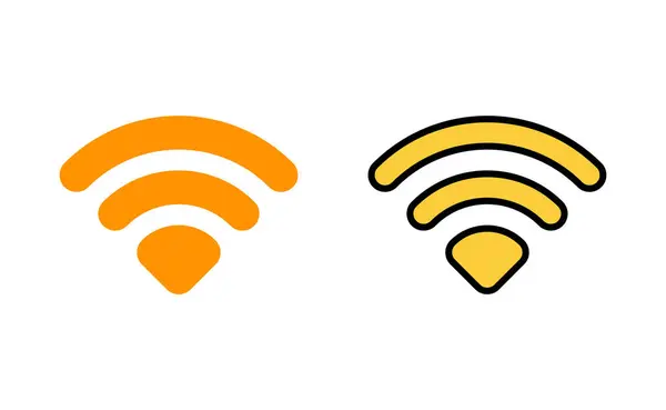 Jeu Icônes Wifi Pour Application Web Mobile Signal Signe Symbole — Image vectorielle