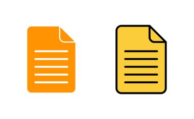 Web ve mobil uygulama için belge simgesi ayarlandı. Kağıt ve sembol. Dosya Simgesi