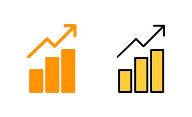 Web ve mobil uygulama için büyüyen grafik simgesi ayarlanıyor. Çizelge ve sembol. diyagram simgesi