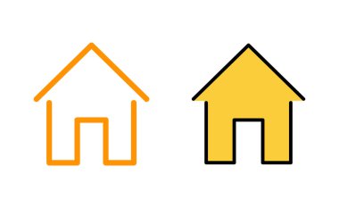 Ev simgesi web ve mobil uygulama için ayarlandı. Ev işareti ve sembol