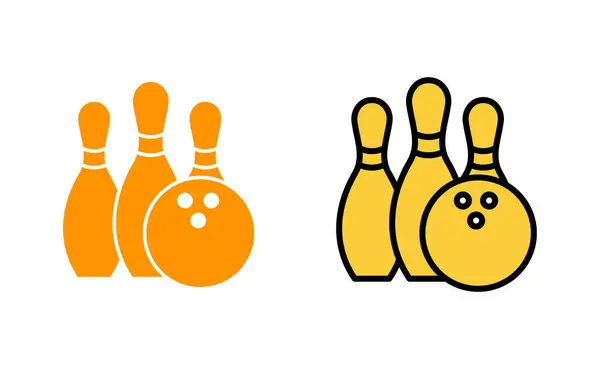 Bowling Icon Set Für Web Und Mobile App Bowlingball Und — Stockvektor