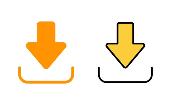 Conjunto Iconos Descarga Para Aplicaciones Web Móvil Descargar Signo Símbolo — Vector de stock