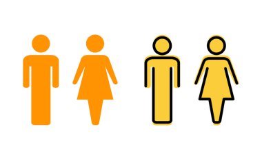 Web ve mobil uygulama için erkek ve kadın simgesi ayarlandı. Erkek ve dişi işareti ve sembol. Kızlar ve oğlanlar