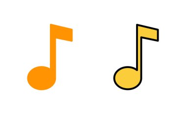 Web ve mobil uygulama için müzik simgesi ayarlandı. nota işareti ve sembol