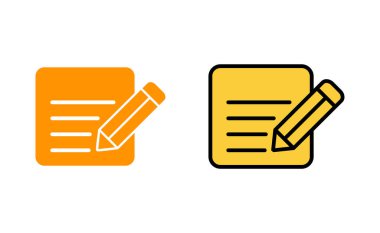 Web ve mobil uygulama için not simgesi ayarlandı. not defteri işareti ve sembol