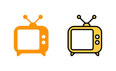 Web ve mobil uygulama için TV simgesi ayarlandı. televizyon işareti ve sembol